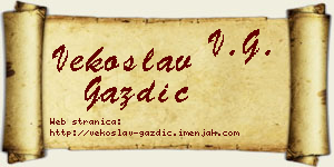 Vekoslav Gazdić vizit kartica